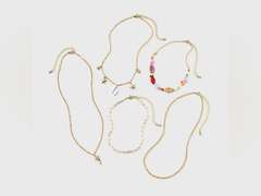 Girls' 5pk Mixed Necklace Set with Sea Life Charms - art class 8