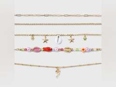 Girls' 5pk Mixed Necklace Set with Sea Life Charms - art class 8