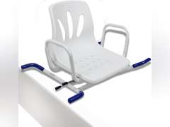 360 Swivel Shower Chair for Bathtub, Adjustable Space Saving Design for Tubs, Inside Shower, Tub Transfer Chair for Elderly, Seniors and Disabled, White 79