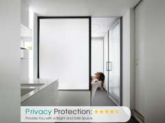 Coavas Window Privacy Film Frosted Glass Static Cling UV Sun Blocking Heat Control Window Tint Day and Night Insulation Home Bathroom Door Decorative Frosting Cover, 17.5 x 78.7 Inch, Pure 7