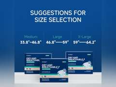 Adult Diapers with Maximum Absorbency, Unisex Disposable Incontinence Underwear with Tabs, Odor Control, Medium, 33.8'~46.8', 60 Count 60