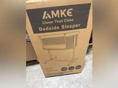 AMKE Baby Bassinets,Bedside Sleeper for Baby for Newborn, Easy Folding Bassinet for Baby and Safe Co-Sleeping,Adjustable Portable Baby Crib Bed,Travel Bag Included 90