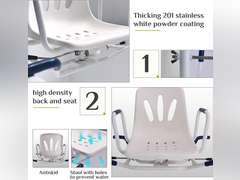 360 Swivel Shower Chair for Bathtub, Adjustable Space Saving Design for Tubs, Inside Shower, Tub Transfer Chair for Elderly, Seniors and Disabled, White 79
