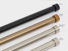 Ivilon Drapery Window Curtain Rod - End Cap Style Design 1 Inch Pole. 28 to 48 Inch Color Warm Gold 25