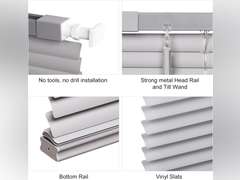 LazBlinds No Tools No Drill 1" Vinyl Mini Blinds, Cordless Blinds for Windows, Light Filtering Horizontal Window Blinds & Shades, 20" W x 48" H, Grey 30
