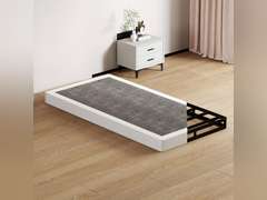 Twin Size Box Springs - 5 Inch Low Profile Mattress Foundation No Noise Heavy Duty Metal Basics Bed Base with Clean Fabric Cover, Easy Assembly 57