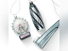 M&S 3ct Modern London Glass Christmas Tree Ornament Set 15
