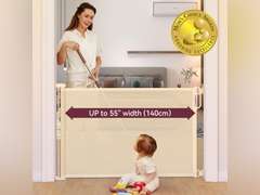 Momcozy Retractable Baby Gate, 33" Tall, Extends up to 55" Wide, Child Safety Baby Gates for Stairs, Doorways, Hallways, Indoor, Outdoor 41