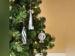 M&S 3ct Modern London Glass Christmas Tree Ornament Set 15