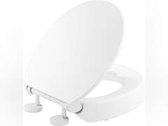 KOHLER Hyten Plastic White Round Soft Close Toilet Seat 50