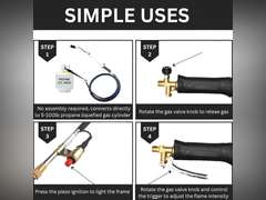High Output 800,000 BTU Propane Torch Kit with Turbo-Blast Trigger, Self-Ignition, 10FT Hose, and Storage Bag - Ideal for Efficient Weed Control, Professional Roofing, and Melting Projects, Black 27