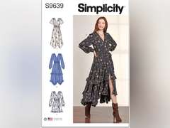 Simplicity Misses' Midi Wrap Dress Sewing Pattern Kit, Code S9639, Sizes 16-18-20-22-24, Multicolor 9