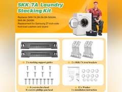 SKK-7A SKK8K Stacking Kit Fit for Samsung Washer & Dryer 27 Inch Front Load Laundry by Techecook - 2024 UPGRADED Samsung laundry stacking kit Replaces for SKK-7A SK-5A SK-5AXAA SKK-8K 27