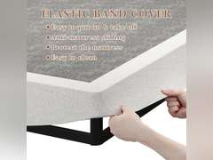 Twin Size Box Springs - 5 Inch Low Profile Mattress Foundation No Noise Heavy Duty Metal Basics Bed Base with Clean Fabric Cover, Easy Assembly 57