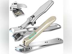 Nail Clippers for Men Thick Nails with Catcher, Upgraded Slanted Ingrown Toenail Clippers for Seniors, No Splash Fingernail Clipper with Wide Jaw Opening, Heavy Duty Nail Clipper for Thick Toenails 14