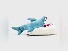 Kids. Shark Blue S: Machine Washable, Slip-On, Non-Marking Sole, Small 20