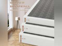 Twin Size Box Springs - 5 Inch Low Profile Mattress Foundation No Noise Heavy Duty Metal Basics Bed Base with Clean Fabric Cover, Easy Assembly 57