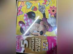 Disney Minnie Mouse 5 Wood Jigsaw Puzzles in Wood Storage Box 14