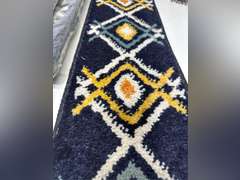 Blue 9 in. X 28 in. Non-Slip Stair Tread Cover Polypropylene Latex Backing (Set of 7) Stair Rugs 69