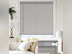 LazBlinds No Tools No Drill 1" Vinyl Mini Blinds, Cordless Blinds for Windows, Light Filtering Horizontal Window Blinds & Shades, 20" W x 48" H, Grey 30