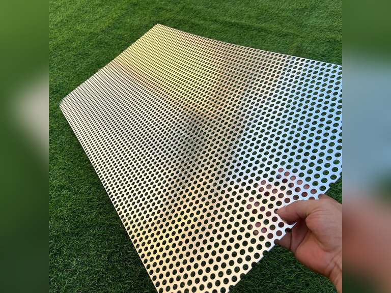 Aluminum Perforated Metal Sheets 36"x18" 16 Gauge Expanded Metal Mesh Aluminum Opening 1/3" 0.32 inch (About 8 mm) Perforated Steel Sheet Aluminum Mesh Screen Decorative Metal Mesh 95