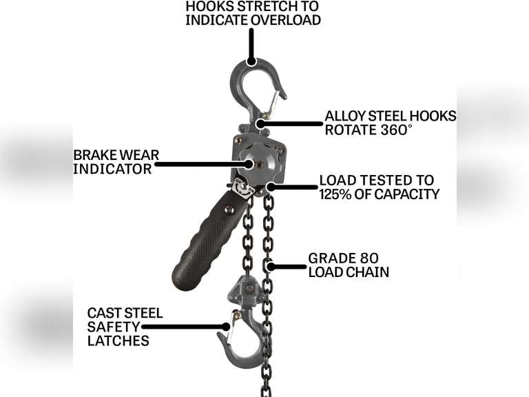 JET 1/2-Ton Mini-Puller Lever Hoist, 10' Lift (Model JLP-050A-10) 137