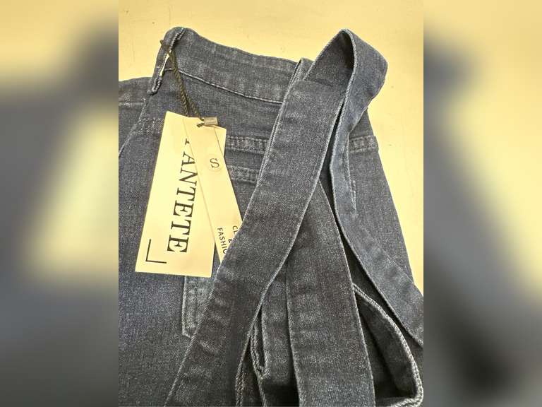 Pantete Womens High Waisted Bell Bottom Jeans Denim High Rise Flare Jean Pants with Wide Leg and Belt size S 37
