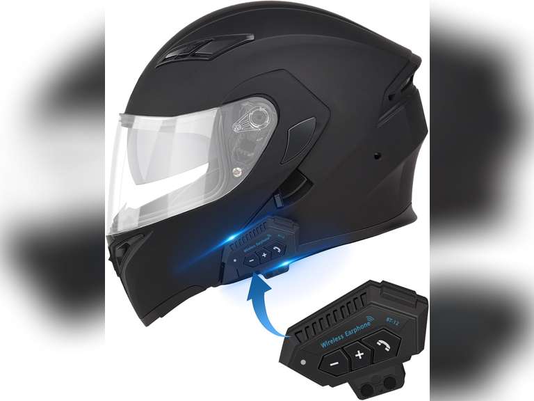Bluetooth Motorcycle Helmet,Modular Motorcycle Helmet with Bluetooth,DOT Approved Dual Visor Full Face Flip up Bluetooth Integrated Motorcycle Helmets for Adults Men Women 120