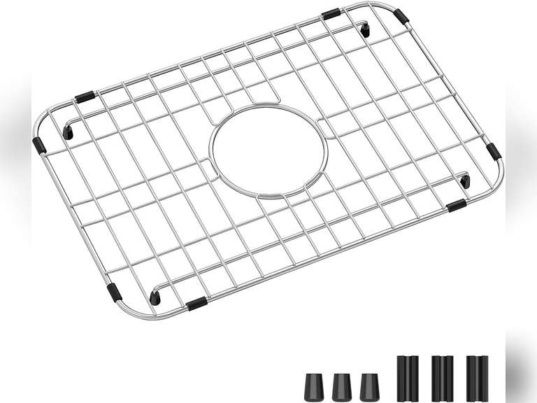 Sink Grid 18" X 12-1/2", Sink Protector Grid Centered Drain with Corner Radius 1-1/2",304 Stainless Steel Material for Sink 29