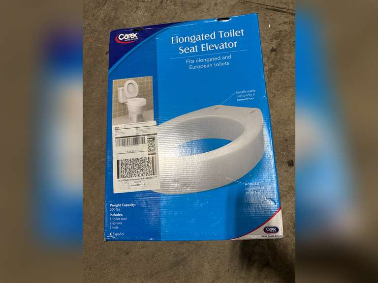Carex Elongated Toilet Seat Elevator B306-00 Elong White 41