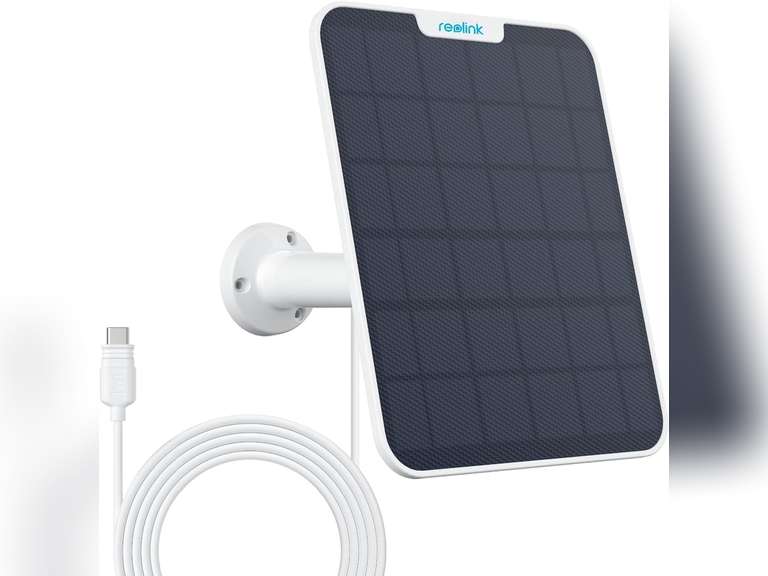 REOLINK 6W Solar Panel White, Non-Stop Solar Power Supply for All Wireless Battery Camera, Trackmix/Argus PT/Go PT Ultra, Waterproof, Adjustable Mount, 4 Meters Cable(Only Use for Battery Cameras) (Max Power:3.2W) 40