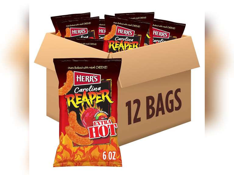 Herr s Cheese Curls, Carolina Reaper Flavor, Gluten Free Snacks, 6oz Bag (12 Count) 44