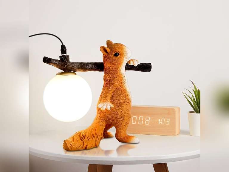 Squirrel Cute Desk Lamp,Animal Lamps,Resin Bedside Lamps for Bedroom ...