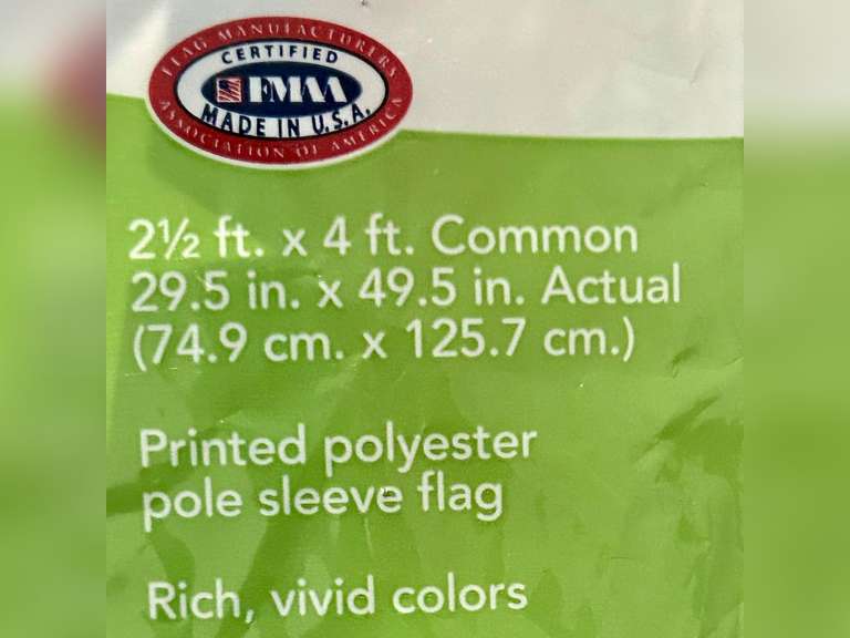 American USA Flag | 2.5x4 Ft | American Made Pole Sleeve Polyester | USA Country Flag, Indoor/Outdoor, NO Flagpole Included 10