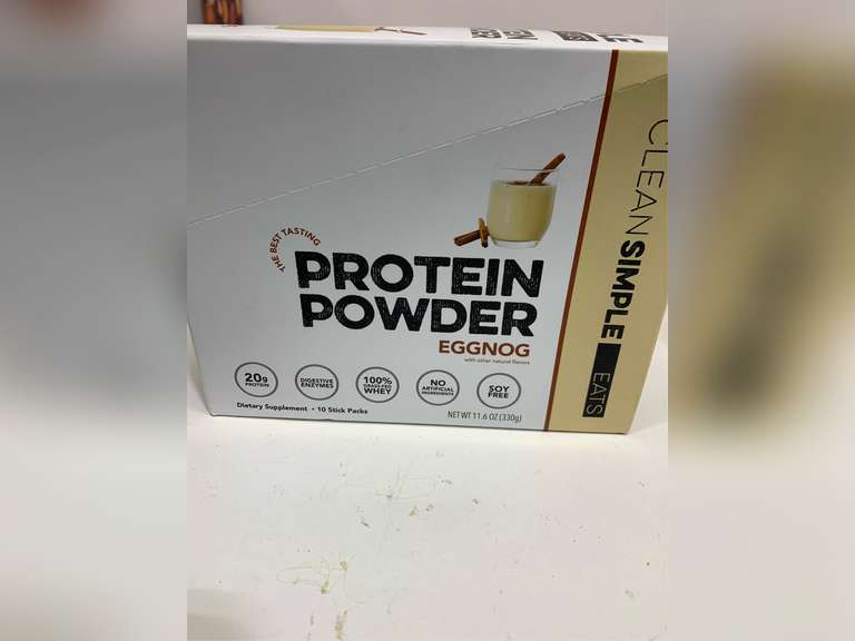 Clean Simple Eats Protein Powder Sticks - Eggnog - 11.6oz/10ct, (best by 07/2026) 29