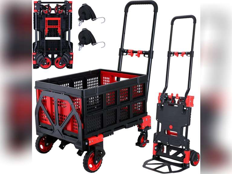 Small Trolley For Shopping And Travel 70 Lbs Collapsible Folding Hand Truck Dolly Portable Trolley Luggage Push Cart Small Dolly Cart For Airport