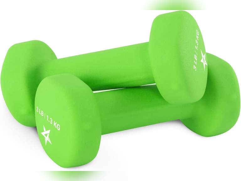 Yes4All Neoprene Coated Dumbbell Hand Weight Sets of 2 - Multiple Weight Options with 15 Colors, Anti-roll, Anti-Slip, Hexagon Shape 16
