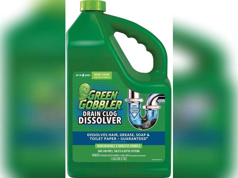 thumbnail image 2 of GREEN GOBBLER 1 Gallon Drain Cleaner | Grease & Clog Remover | Septic Safe, Low Odor, Works In Minutes 2 of 3