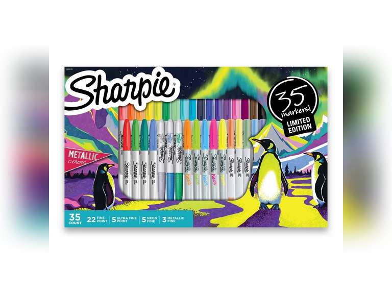 Sharpie 35pk Permanent Markers Fine Point and Ultra-Fine Point Multicolored Gift Pack 30