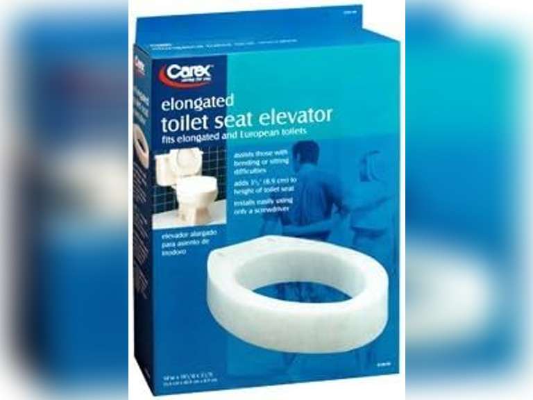 Carex Elongated Toilet Seat Elevator B306-00 Elong White 41