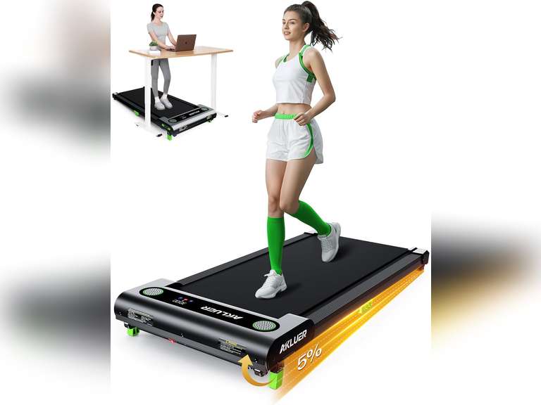 Walking Pad with Incline, Akluer Incline Treadmills for Home, 2.5 HP Under Desk Treadmill Small with Remote Control, Walking Pad Small Treadmill with LED Display 126