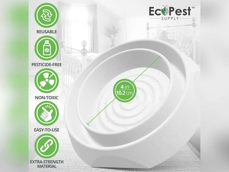 Bed Bug Interceptors 12 Pack | Bed Bug Blocker (Pro) Interceptor Traps | Insect Trap, Monitor, and Detector for Bed Legs (White) similar model 32