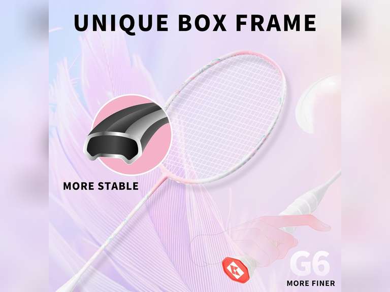 Professional Badminton Racket 5U | Carbon Fiber Badminton Racket Set with Grip Tape & Cover Bag | Pro Badminton Racquet Lightweight for Beginner, Intermediate Players Outdoor Games (Similar model) 33