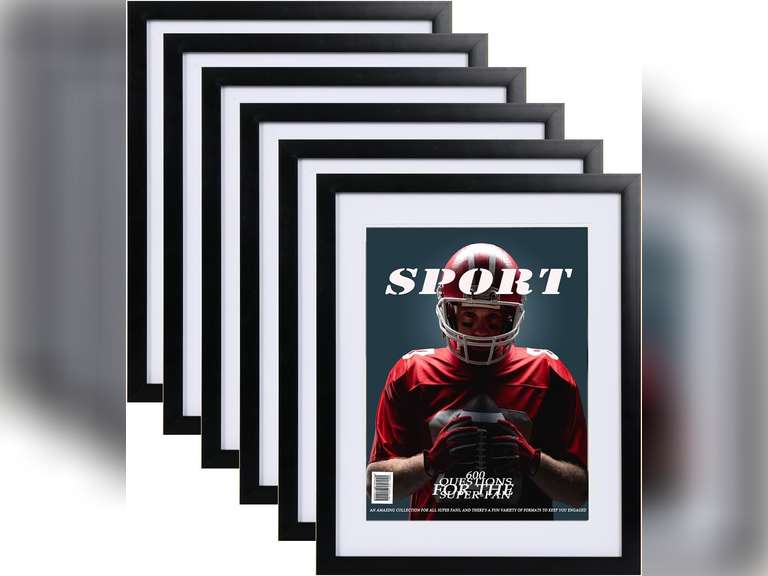 6 Packs Magazine Frame Sports Magazine Display Frame for Wall fits ...