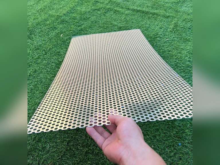 Aluminum Perforated Metal Sheets 36"x18" 16 Gauge Expanded Metal Mesh Aluminum Opening 1/3" 0.32 inch (About 8 mm) Perforated Steel Sheet Aluminum Mesh Screen Decorative Metal Mesh 95