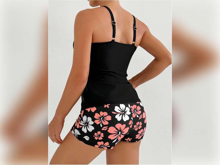 SOLY HUX Women's Tankini Swimsuits 2 Piece Floral Swim Tank Top with Shorts Bathing Suits Summer Beachwear size xl 29