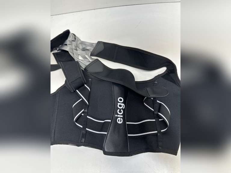 Posture Corrector,Suitable for Men and Women Upper and Lower Back Pain Relief - Scoliosis, Hunchback, Eicgo Adjustable Posture Corrector belt,Comfortable and Breathable Back Straightener (Black, Large) 33