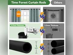 Curtain Rods for Windows 48 to 84 ' Diameter Adjustable Gold Curtain Rod, Heavy Duty Long Window Curtain Rod, Outdoor Modern Style Drapery Rods with Simple End Caps, Size 48" - 84" 16