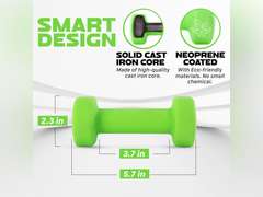 Yes4All Neoprene Coated Dumbbell Hand Weight Sets of 2 - Multiple Weight Options with 15 Colors, Anti-roll, Anti-Slip, Hexagon Shape 16