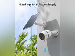REOLINK 6W Solar Panel White, Non-Stop Solar Power Supply for All Wireless Battery Camera, Trackmix/Argus PT/Go PT Ultra, Waterproof, Adjustable Mount, 4 Meters Cable(Only Use for Battery Cameras) (Max Power:3.2W) 40
